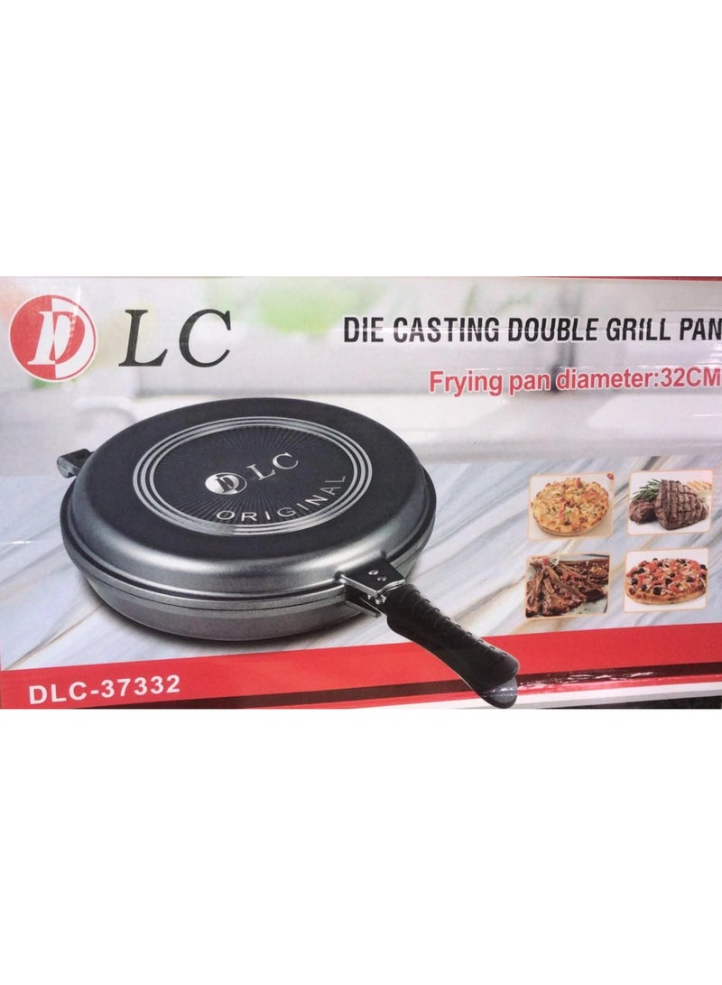 DLC Double Side Grill Pan 32CM – Non-Stick, Durable & Versatile | Compatible with Gas, Electric, Ceramic & Halogen Cooktops - Image 3